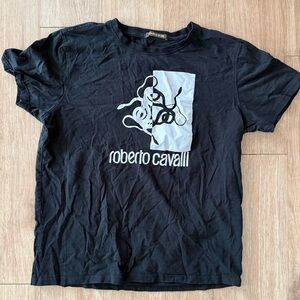 Roberto Cavalli Black and White Graphic Tee